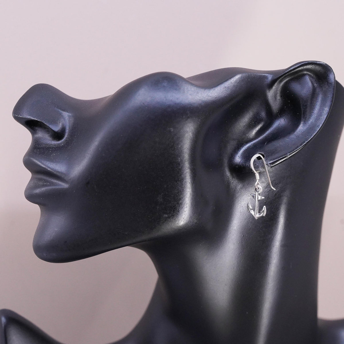 Vintage southwestern sterling silver handmade earrings, 925 anchor dangles