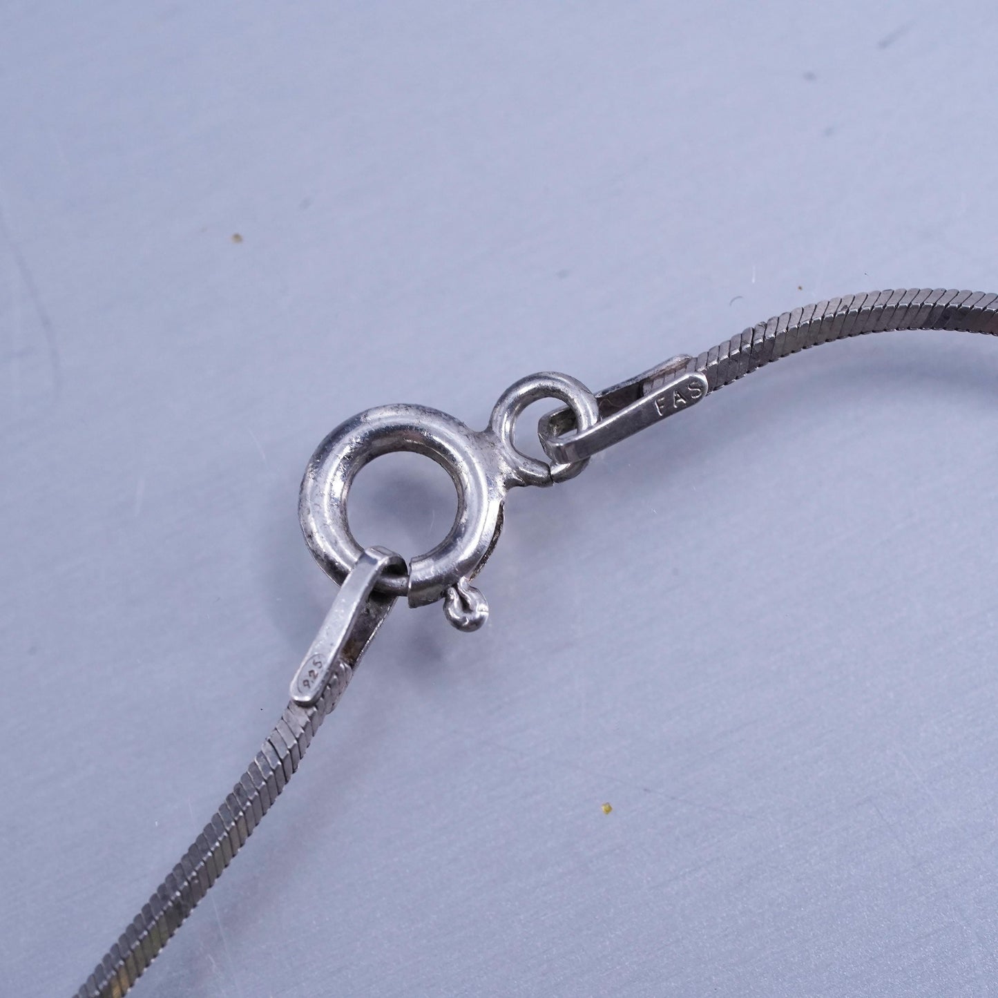 20” 1mm, vintage Italy Sterling 925 silver square snake chain necklace
