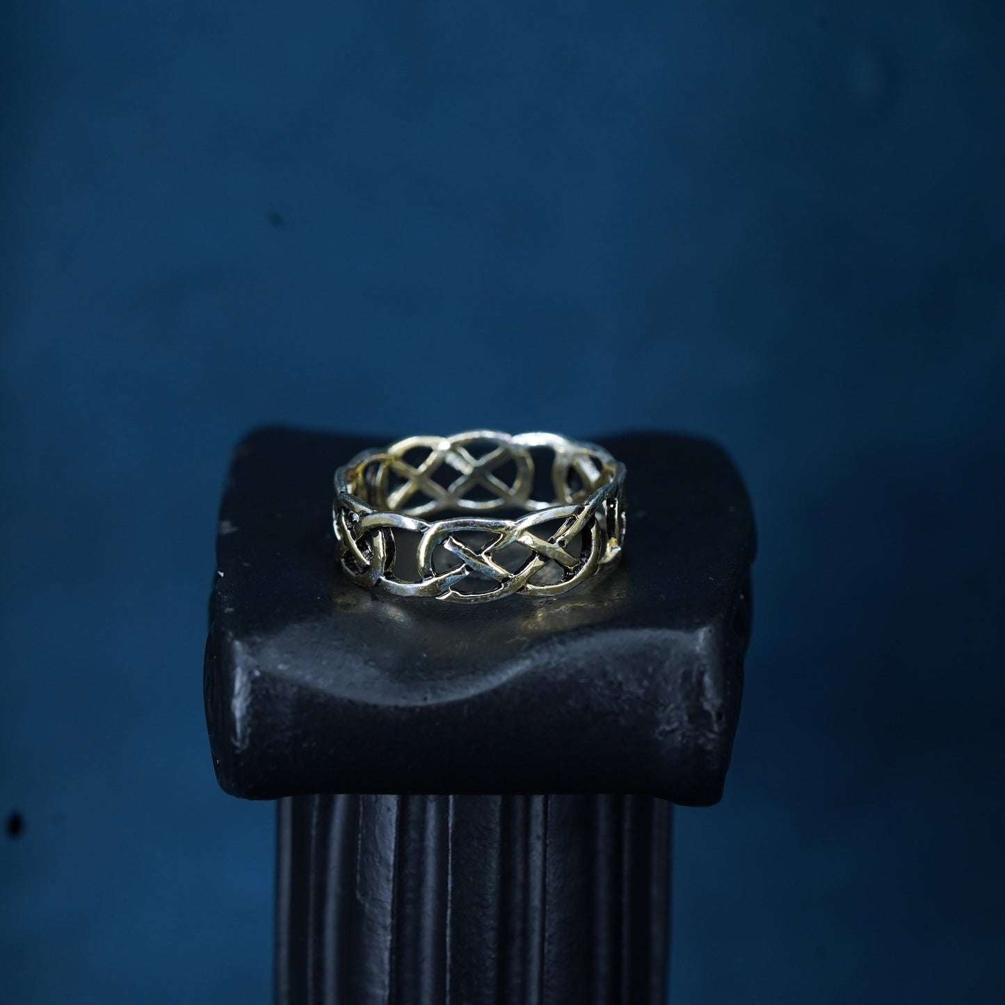 Size 10.25, gold over sterling silver handmade ring, 925 braided woven band