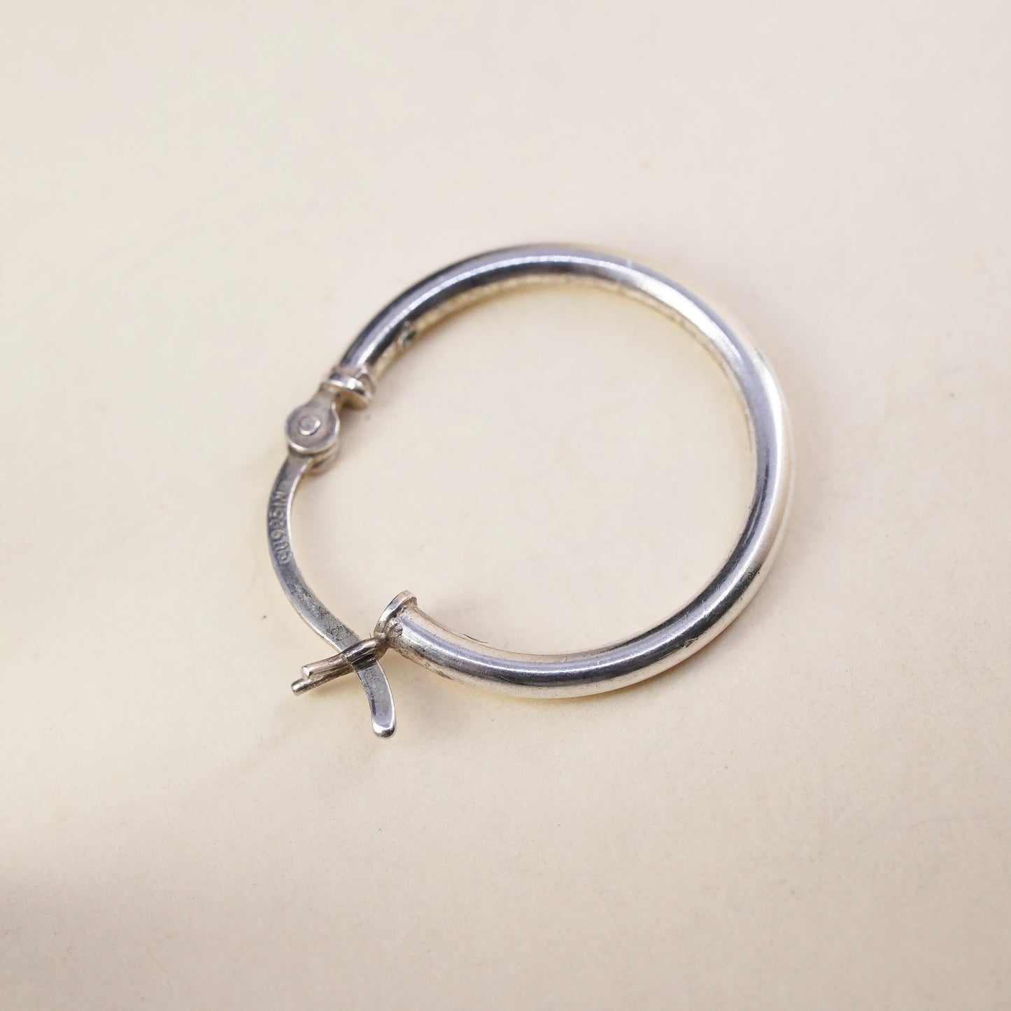 0.75”, Vintage sterling silver loop single earring, fashion primitive hoop