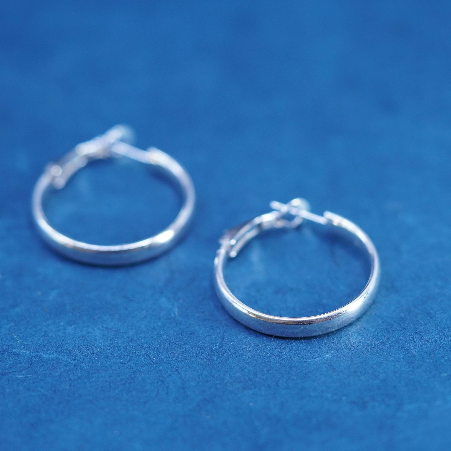 1”, vintage Sterling silver handmade earrings, 925 hoops