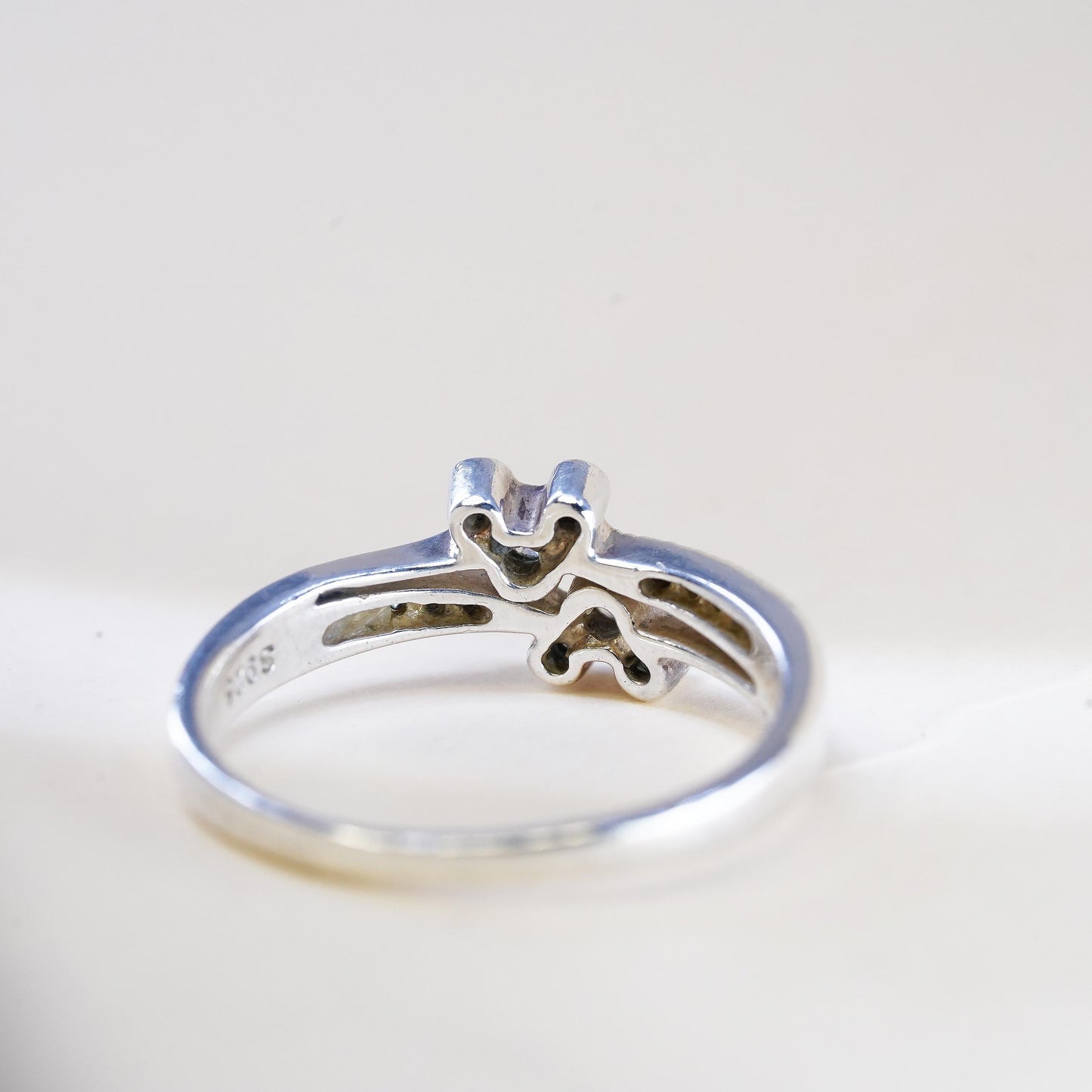 Size 9.25, Disney sterling 925 silver Mickey Mouse band ring with cluster CZ