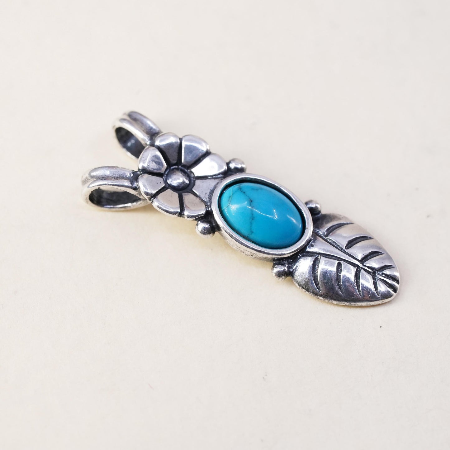 Vintage Relios Carolyn pollack handmade Sterling 925 silver pendant turquoise