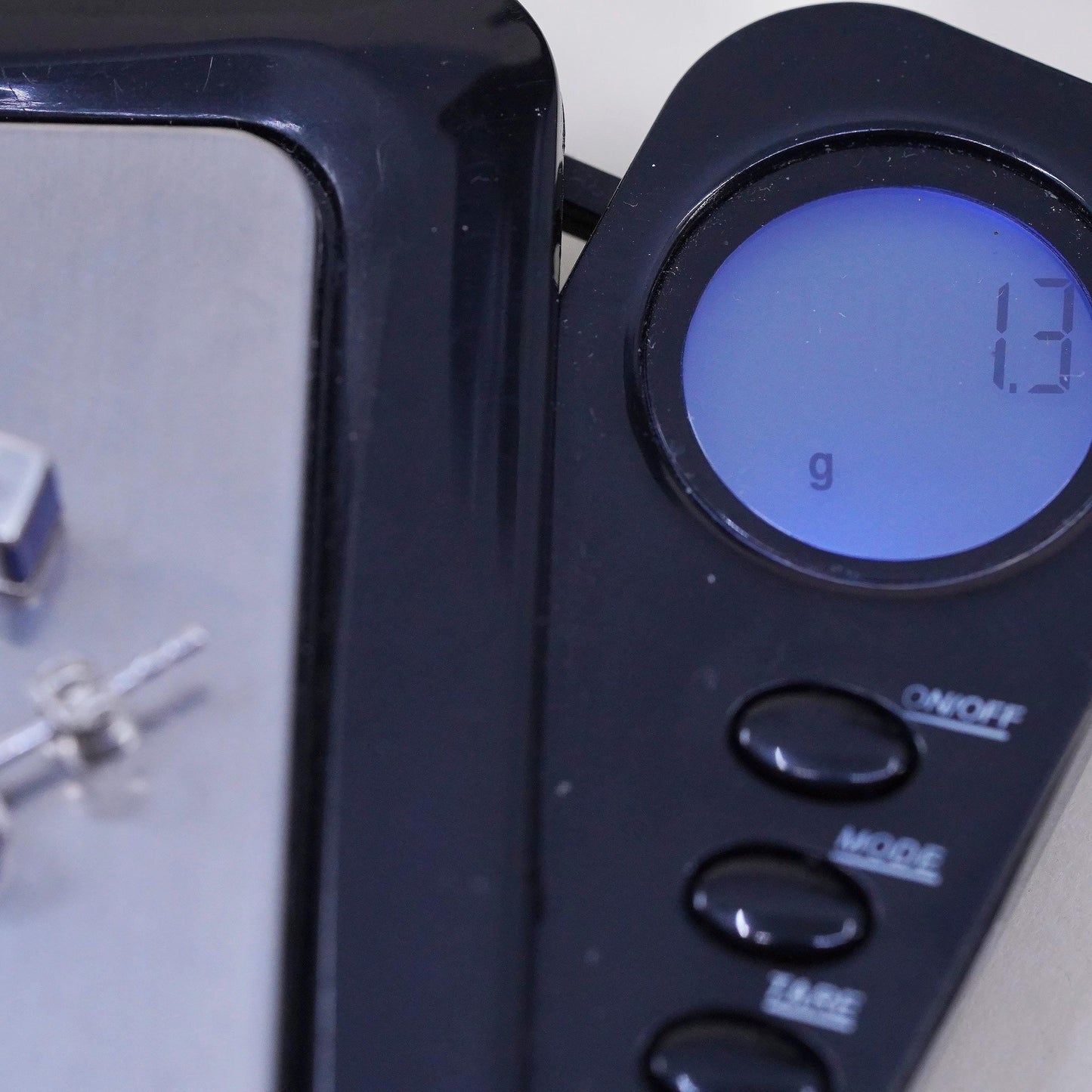 VTG southwestern Sterling 925 silver handmade square studs earrings blue onyx