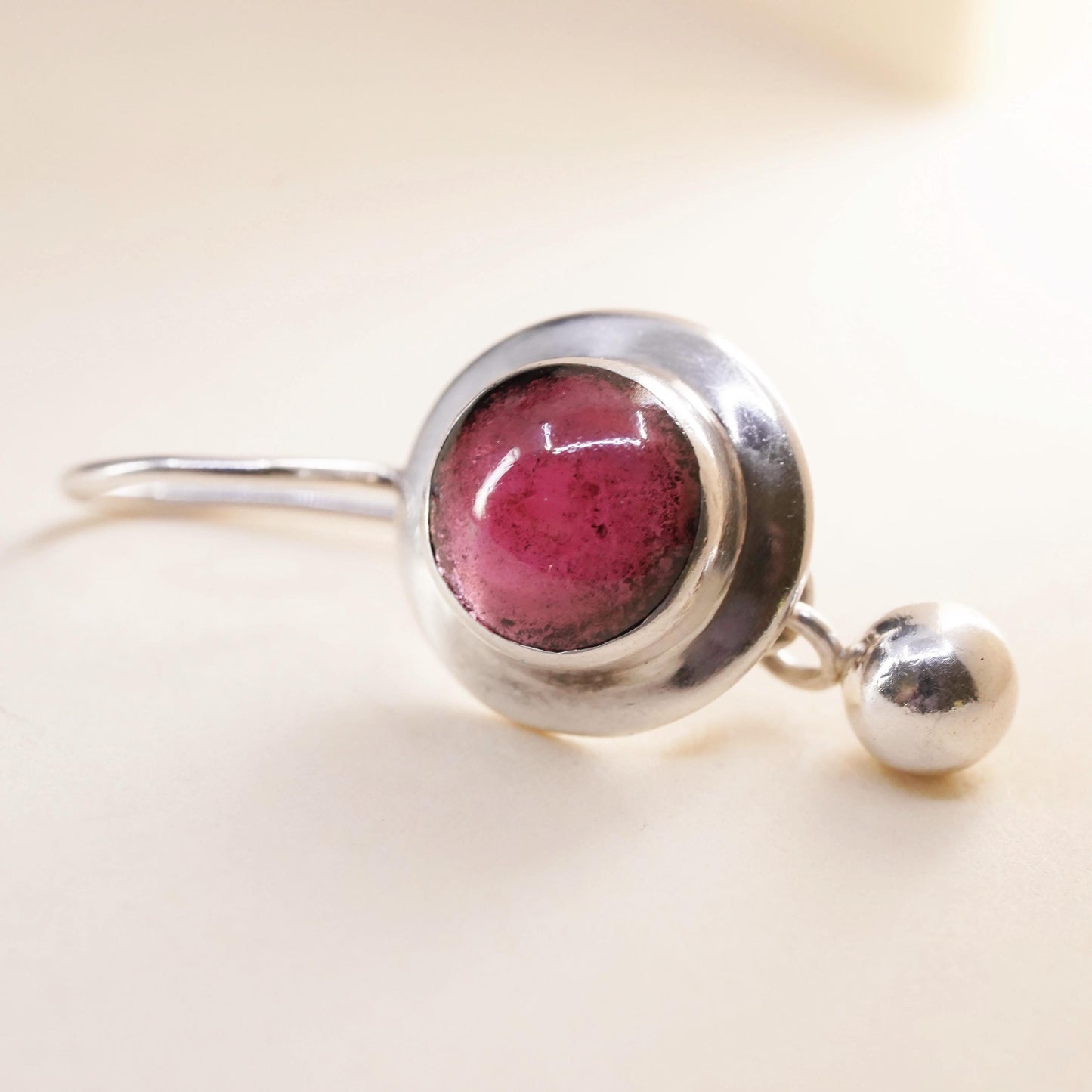 vtg Silpada Sterling 925 Silver Garnet Bead Ball Dangle W0251 single earring