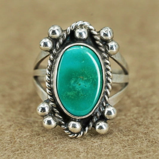 Size 3.5, Native American navajo Sterling 925 silver handmade ring turquoise