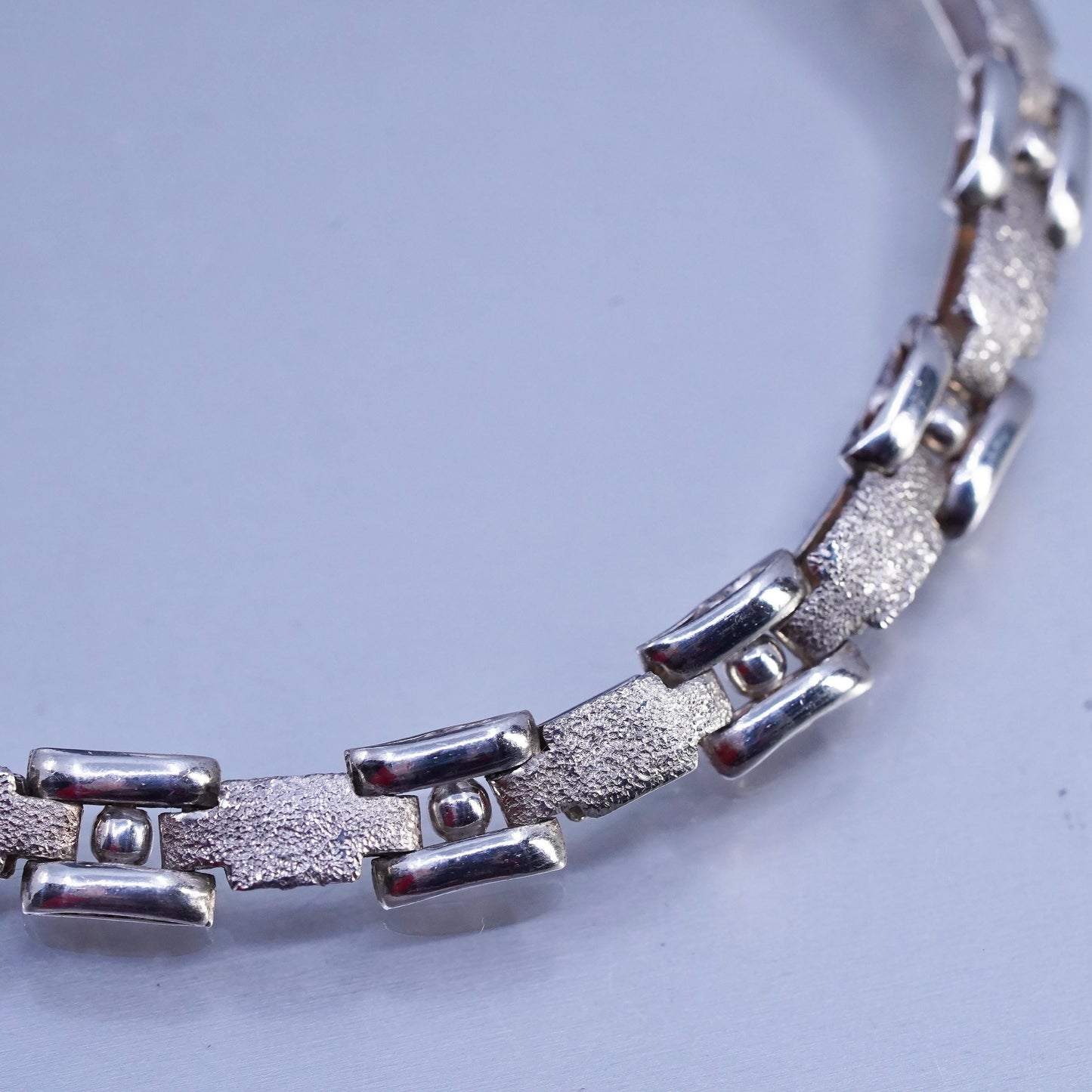 17" 6mm, vintage Italian Sterling 925 silver tennis necklace