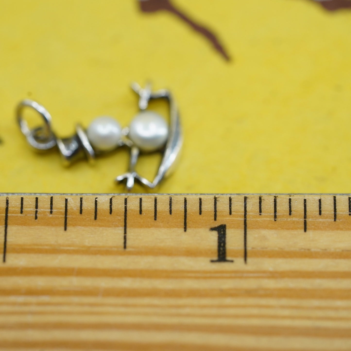 Vintage southwestern Sterling silver 925 handmade snowman charm with pearl