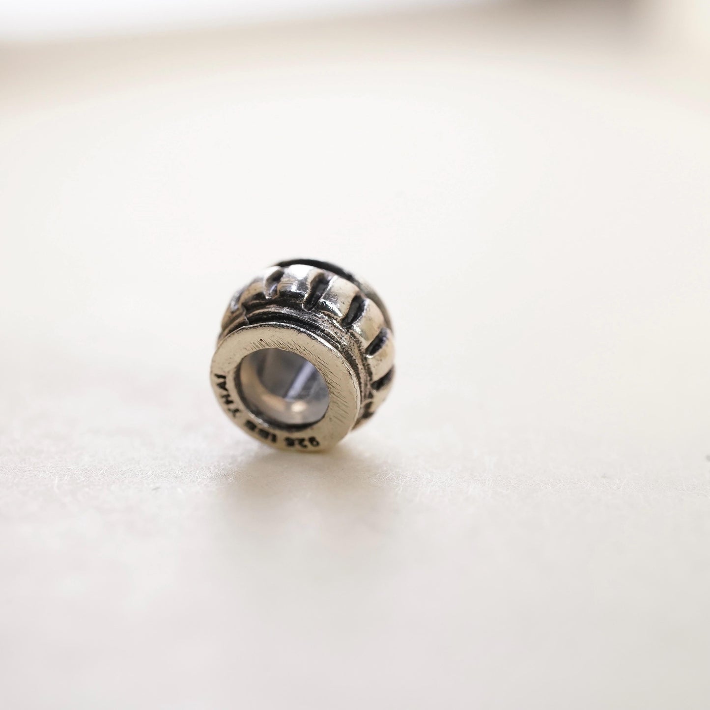 Vintage Sterling silver handmade charm, solid 925 silver bead divider