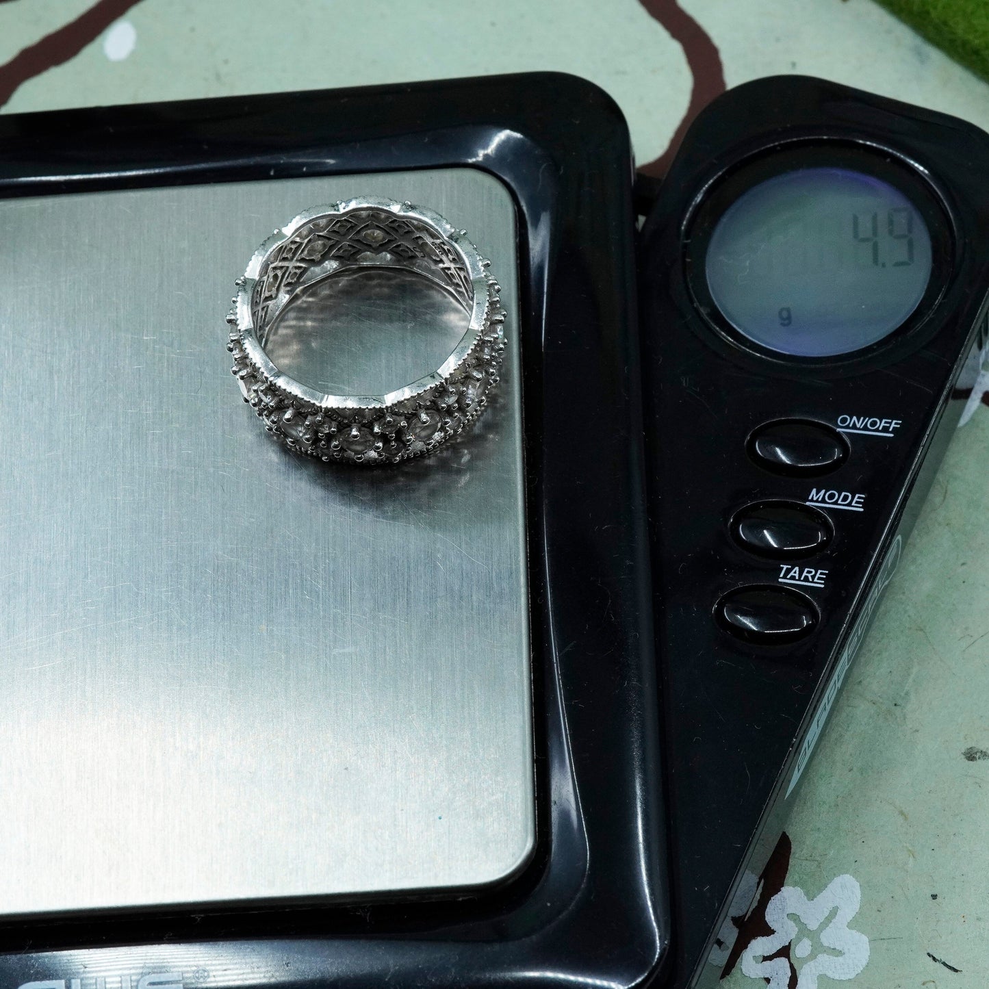Size 8, Sterling silver ring, 925 silver with Cluster CZ cluster