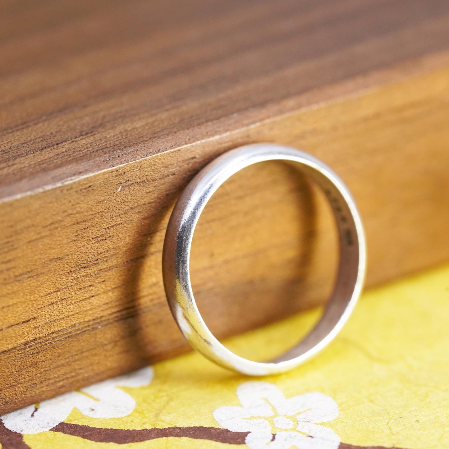 Size 8, vintage rage sterling silver handmade ring, 925 wedding band