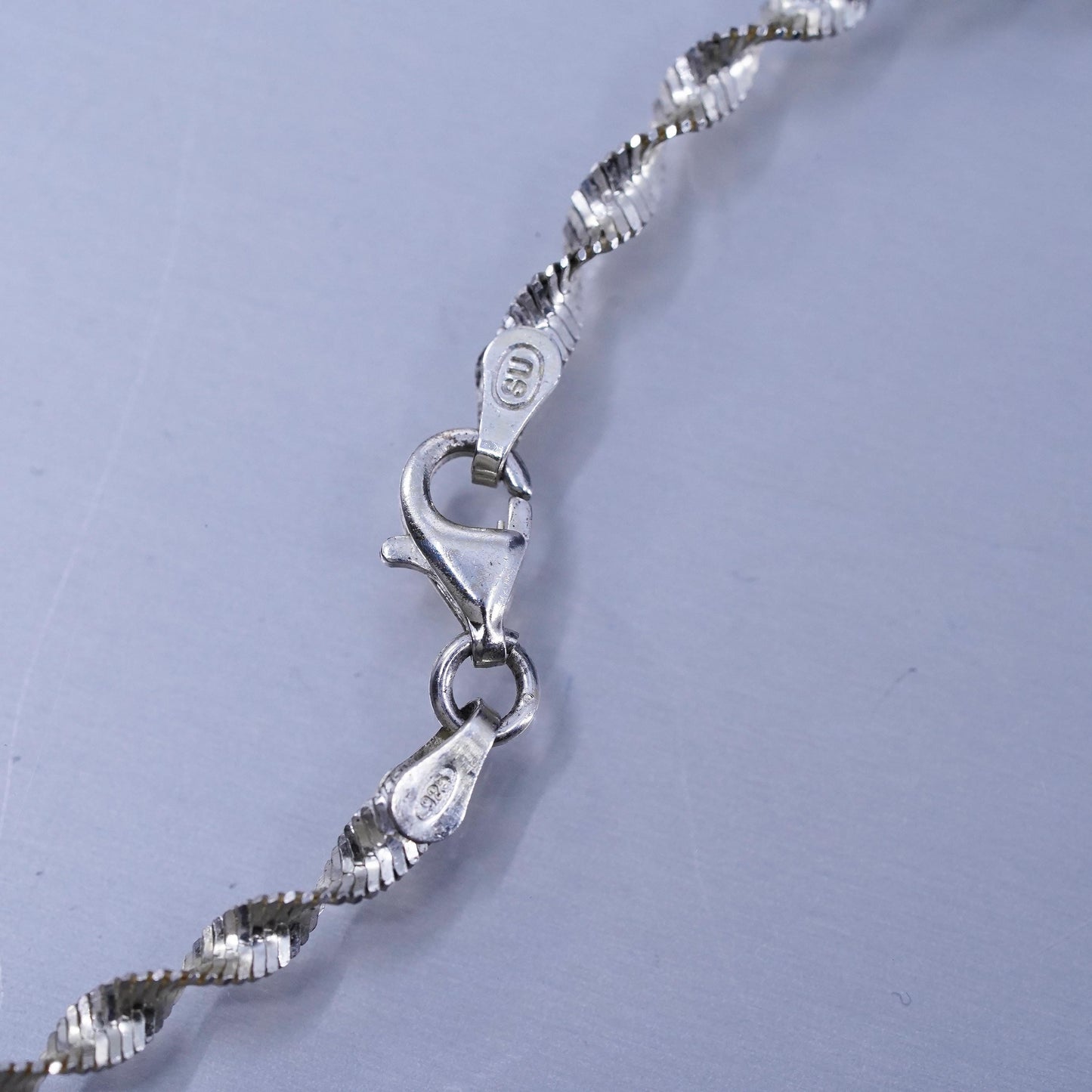 18” vermeil gold over Sterling 925 silver twisted herringbone chain necklace