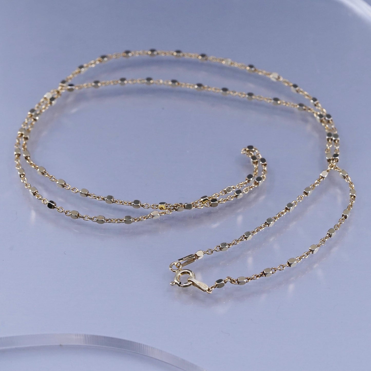 20” Italian Danecraft vermeil gold over Sterling 925 silver bead chain necklace