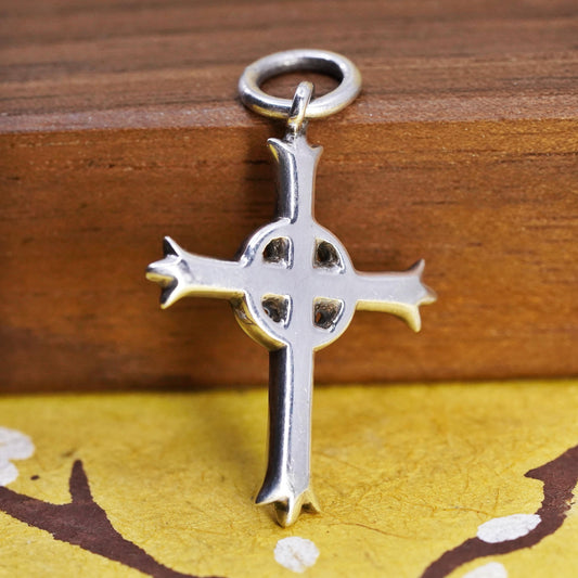 Celtic Cross Pendant Sterling 925 Silver Cross Irish Christian Charm Openwork