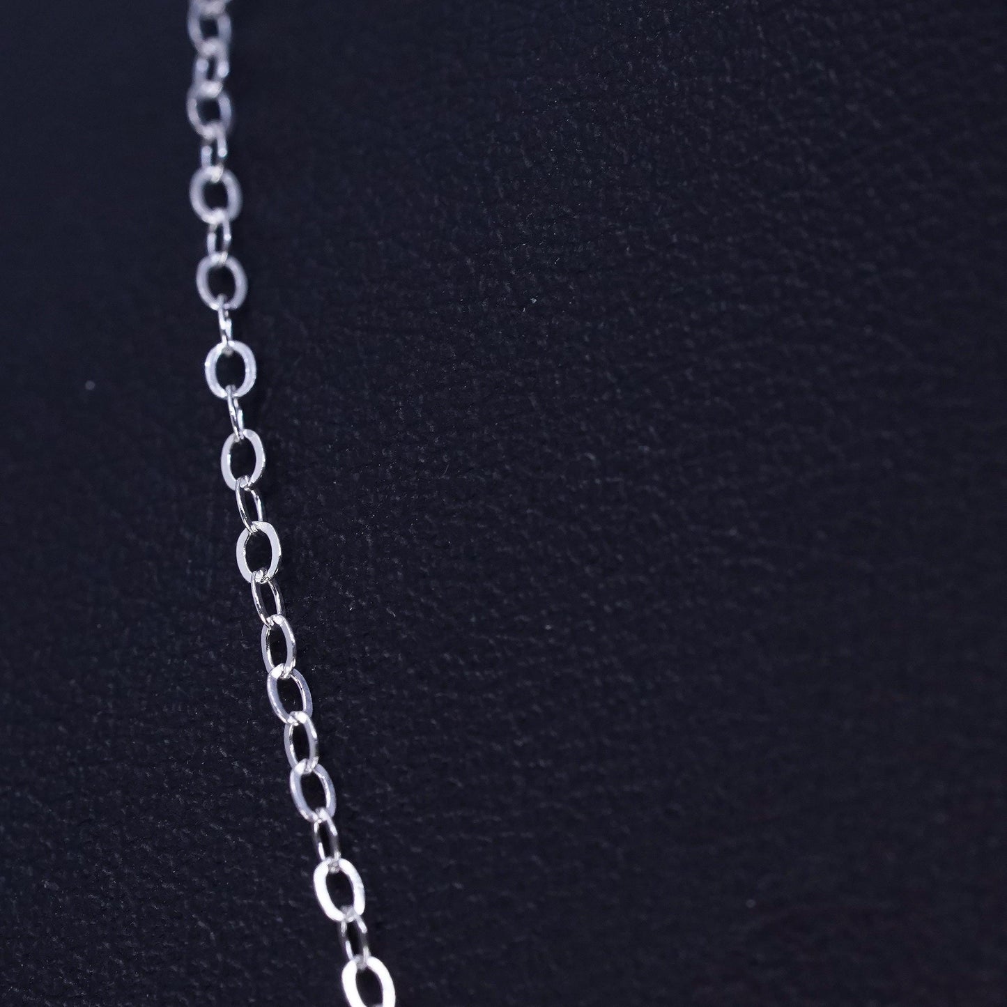 16” 1.6mm, vintage Italian Sterling 925 silver flatten circle chain necklace