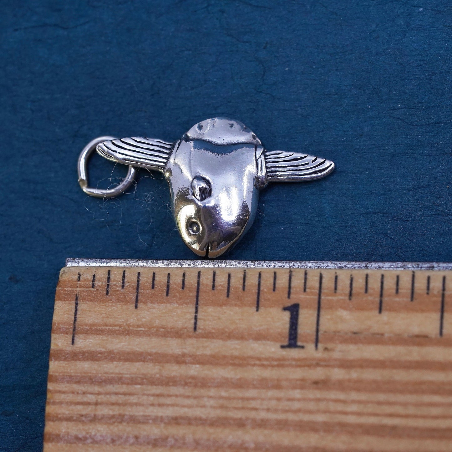 Vintage Sterling silver handmade pendant, 925 fish charm