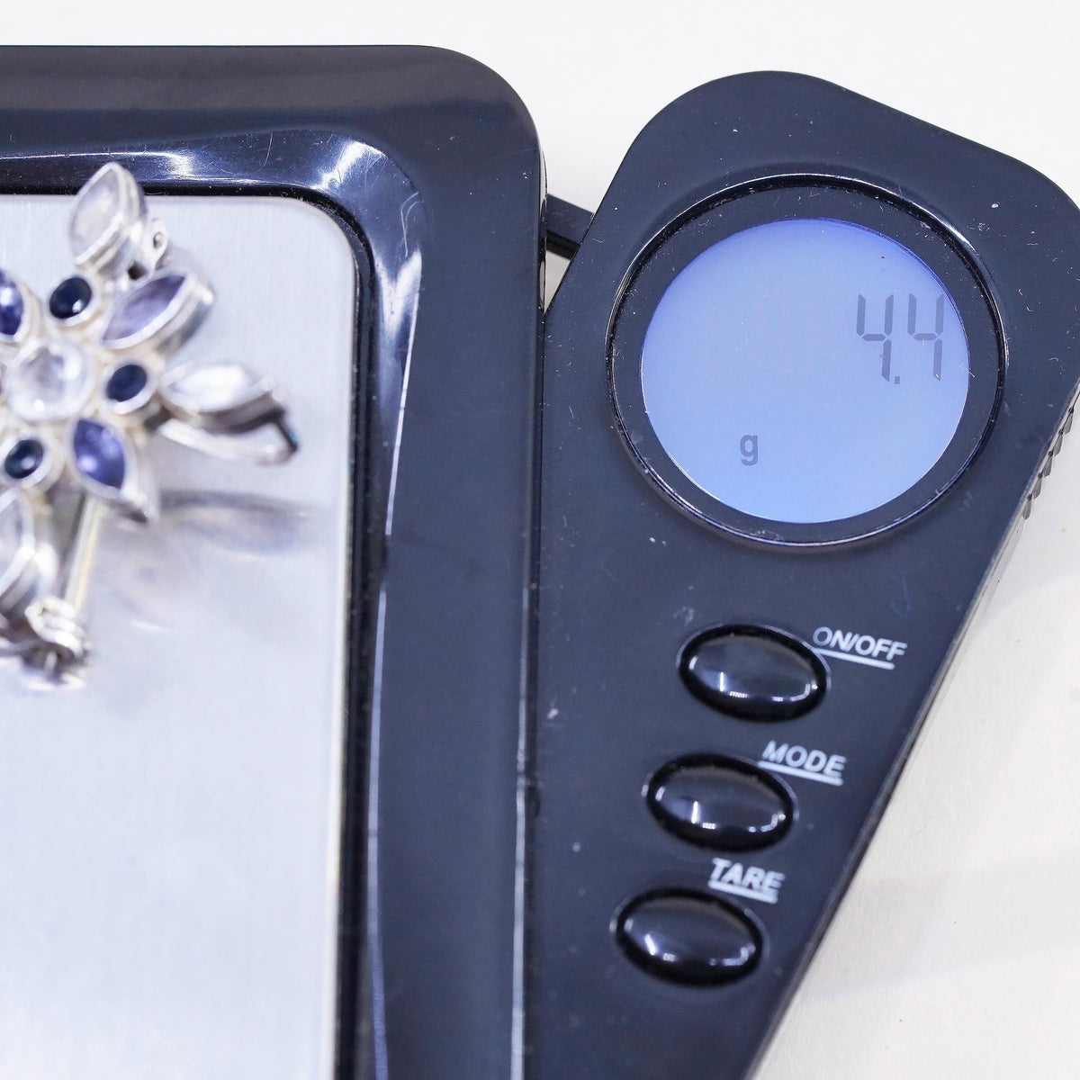 Sterling Silver Moonstone & Iolite Starburst Brooch Pendant, 925 Flower Pin