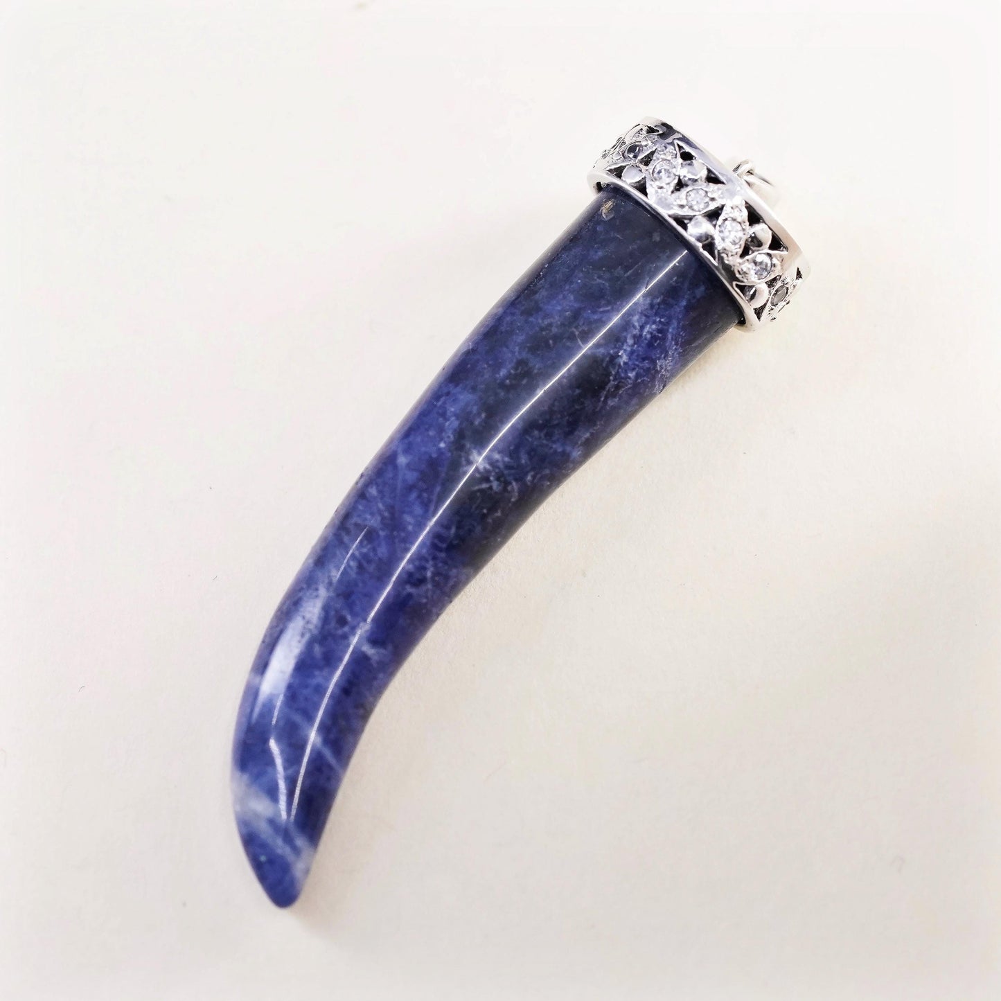 Vintage sterling 925 silver handmade pendant with sodalite
