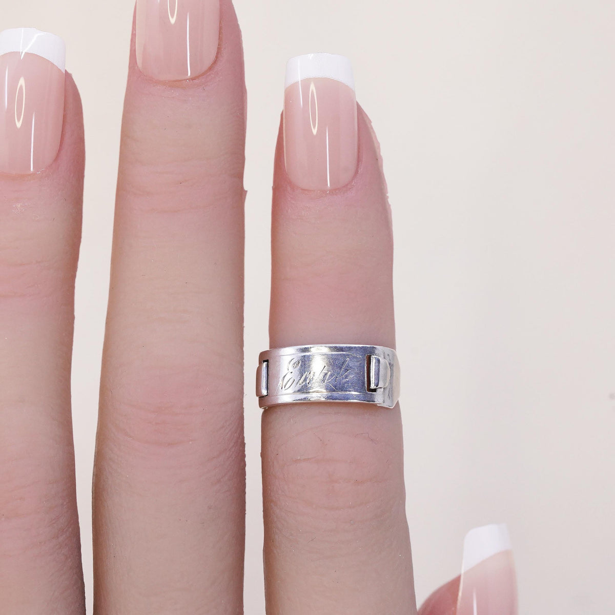 Size 4, Sterling Silver 925 Earl Name Ring, Signet Ring, Personalized Name Band