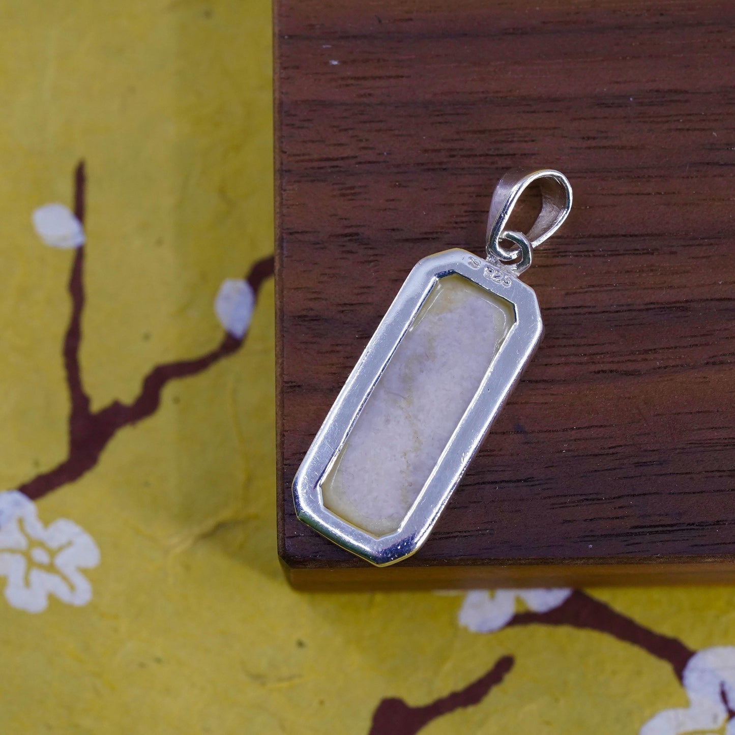 Vintage Sterling silver handmade pendant with howlite inlay