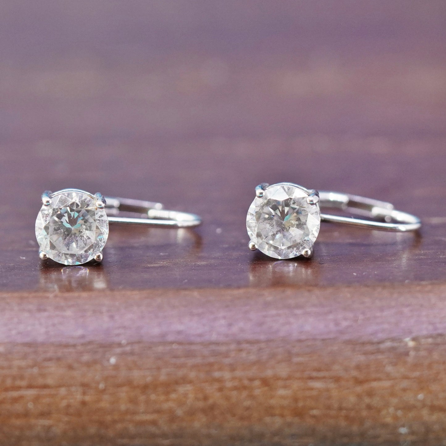 vintage Sterling 925 silver earrings with cz
