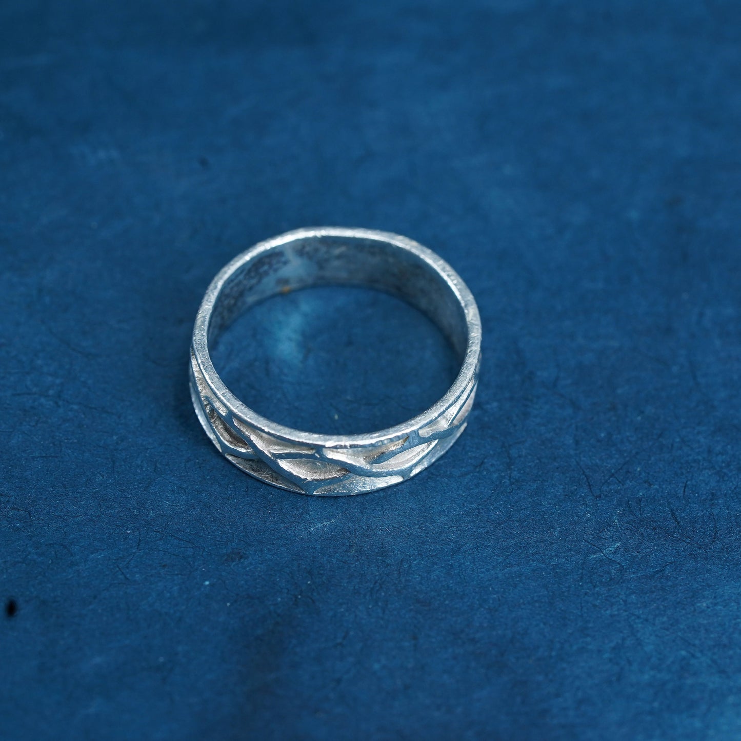 Size 10, vintage southwestern Sterling silver handmade ring, 925 textured band