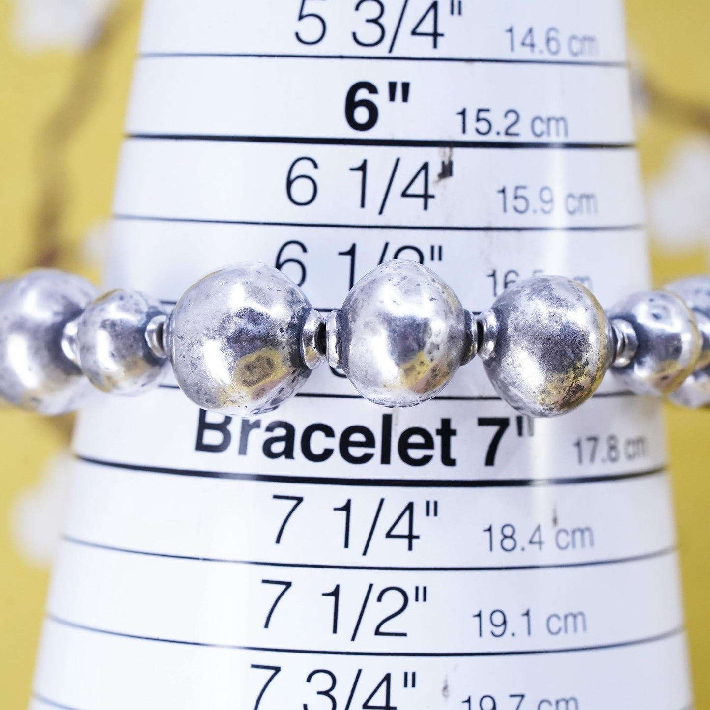 6.75, Silpada Sterling 925 Silver Atmospheric Stretch Ball Bead Bracelet B1998