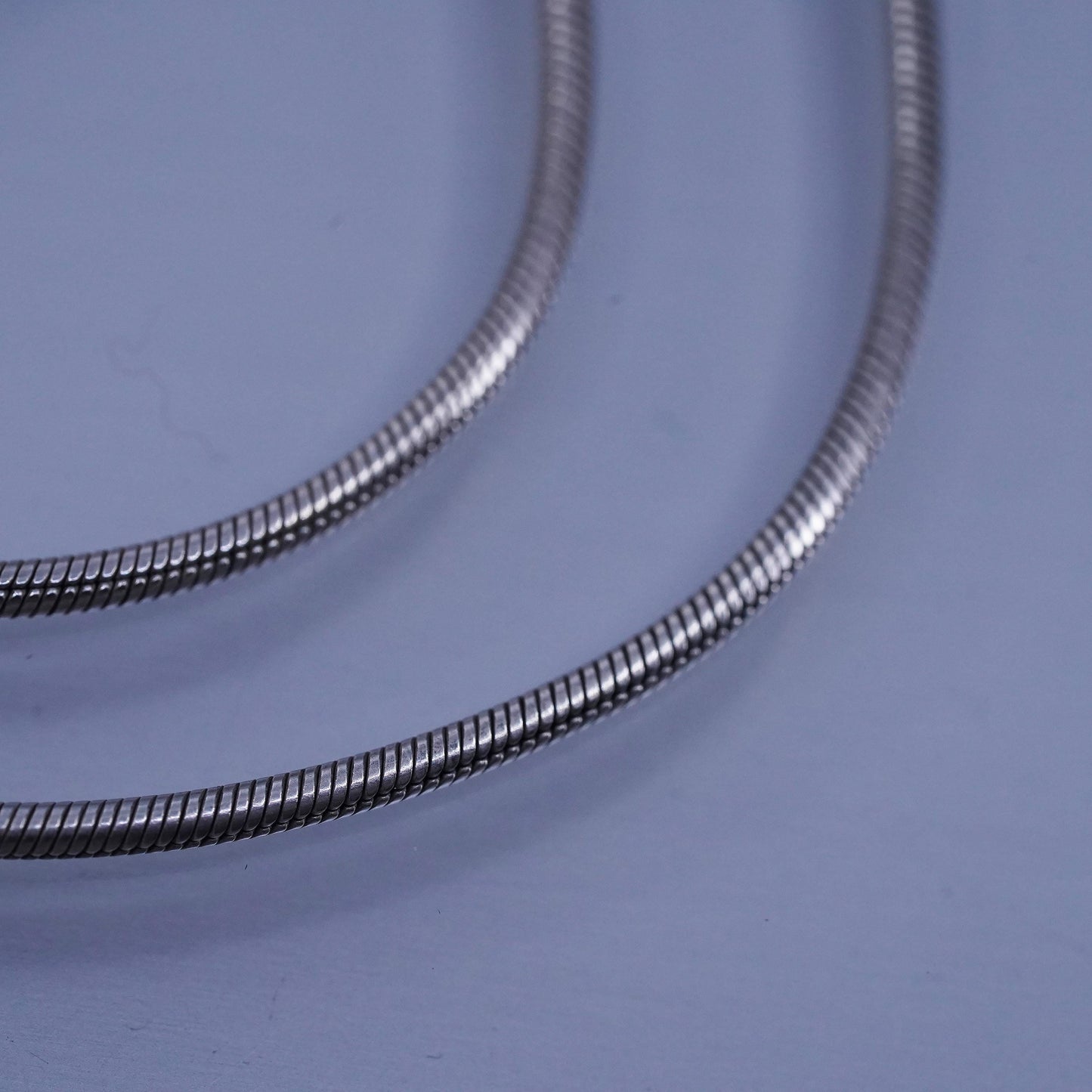18” 1.6mm, vintage Sterling 925 silver snake chain necklace