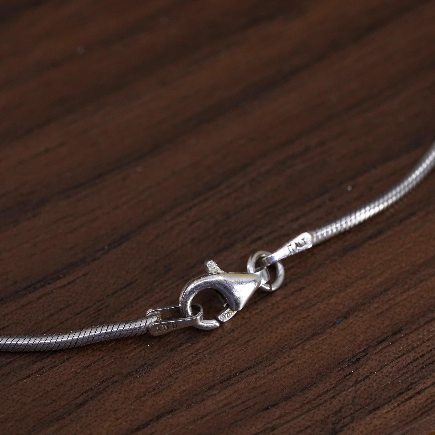 18" 1.6mm, vintage Sterling silver necklace, Italian 925 snake chain