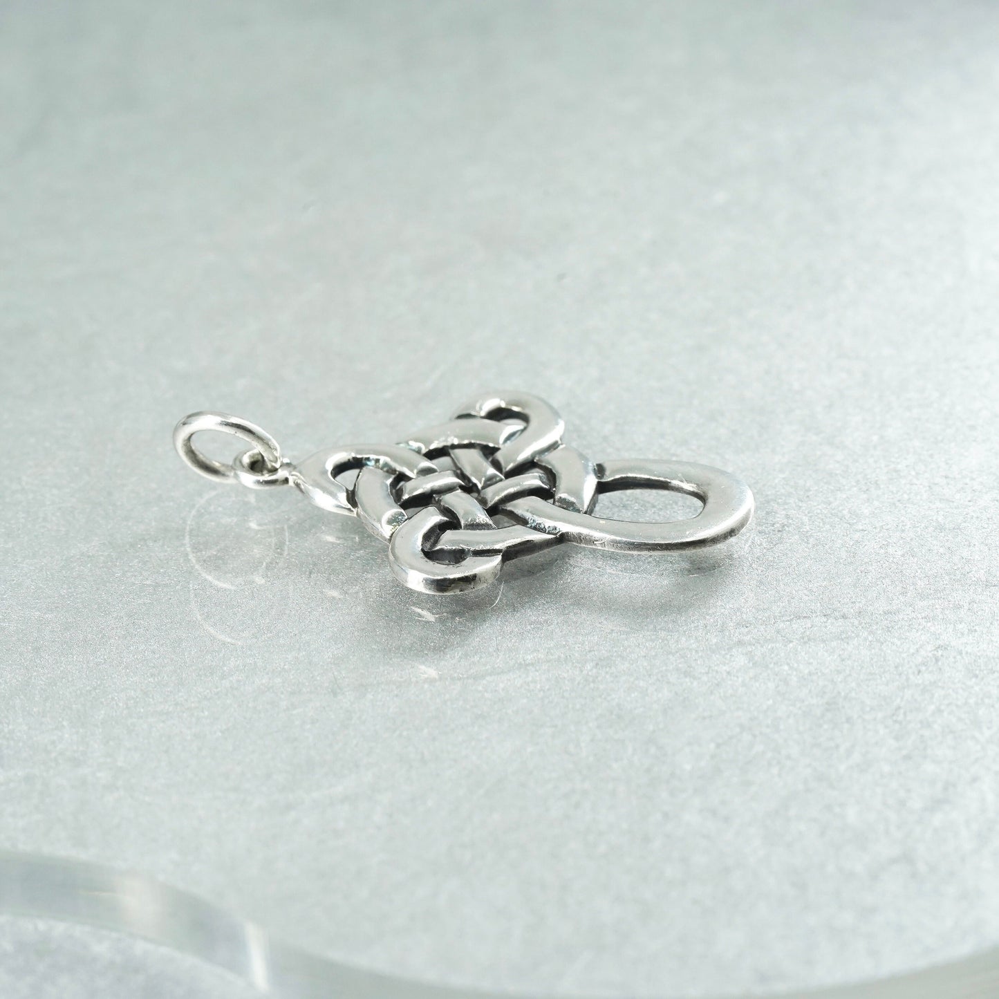 Vintage sterling 925 silver handmade Irish Celtic knot cross pendant
