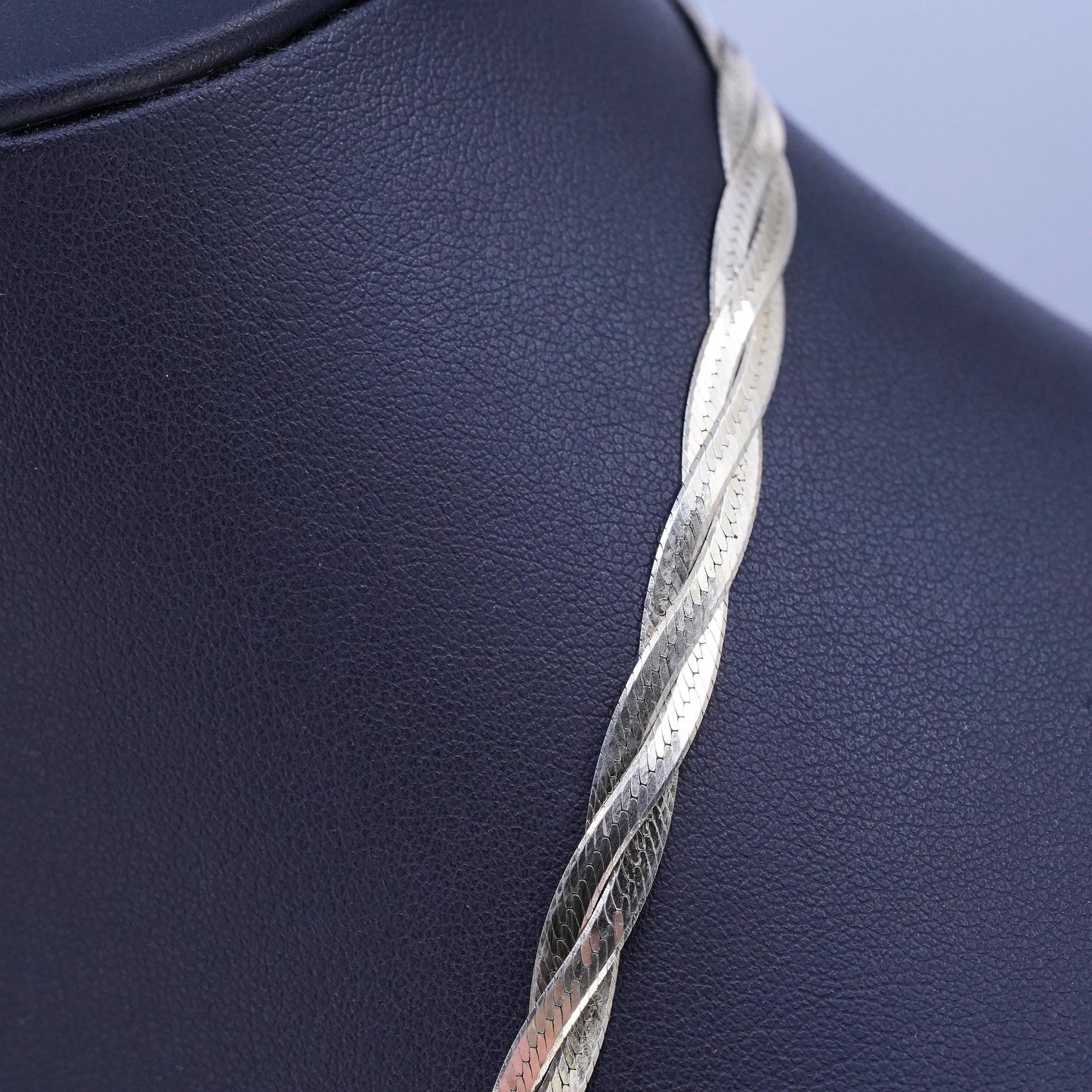 18", Italian FMC vermeil gold plated Sterling 925 silver herringbone necklace