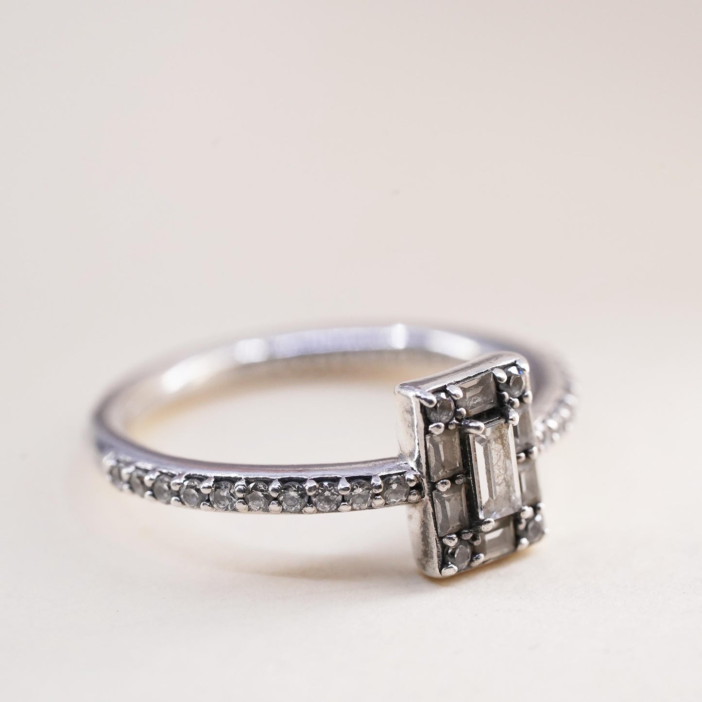 Size 6, ALE Pandora Sterling silver ring, 925 with cluster enamel cut CZ