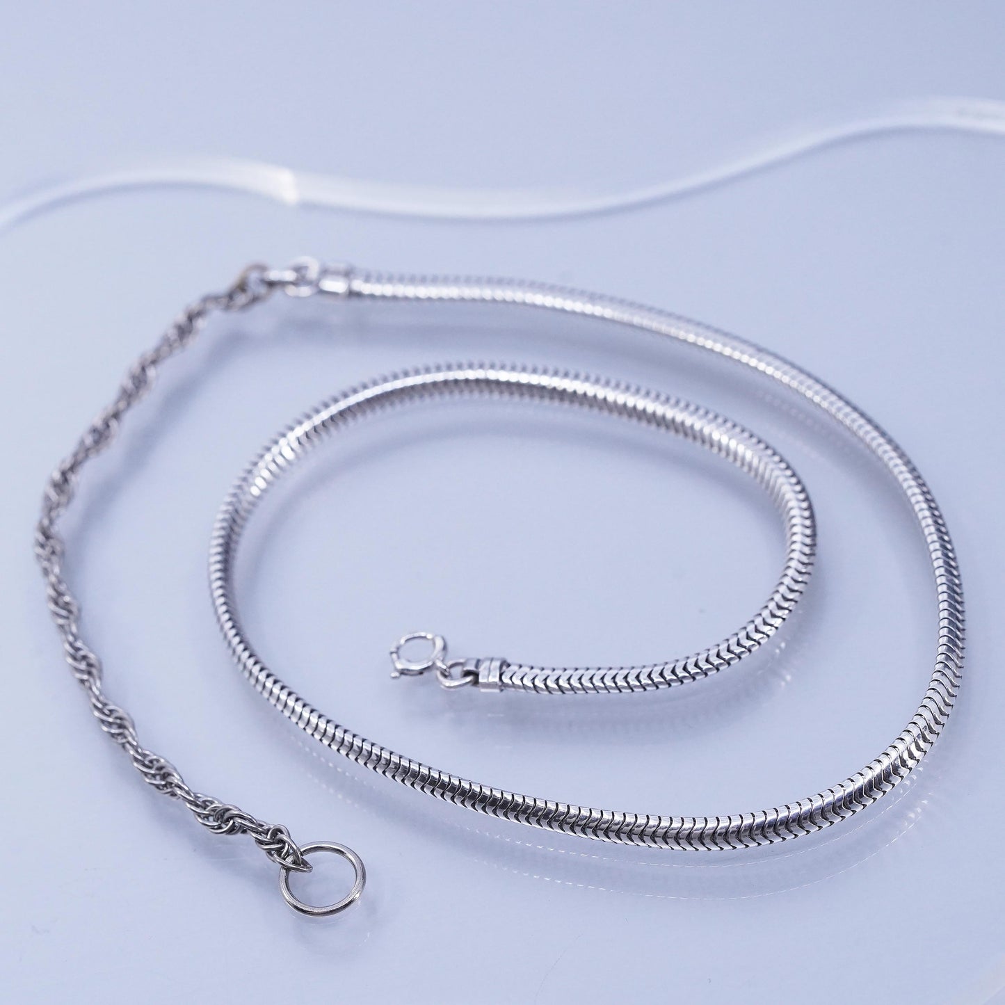 18” 4mm, Vintage Thick Sterling 925 Silver Snake chain Necklace