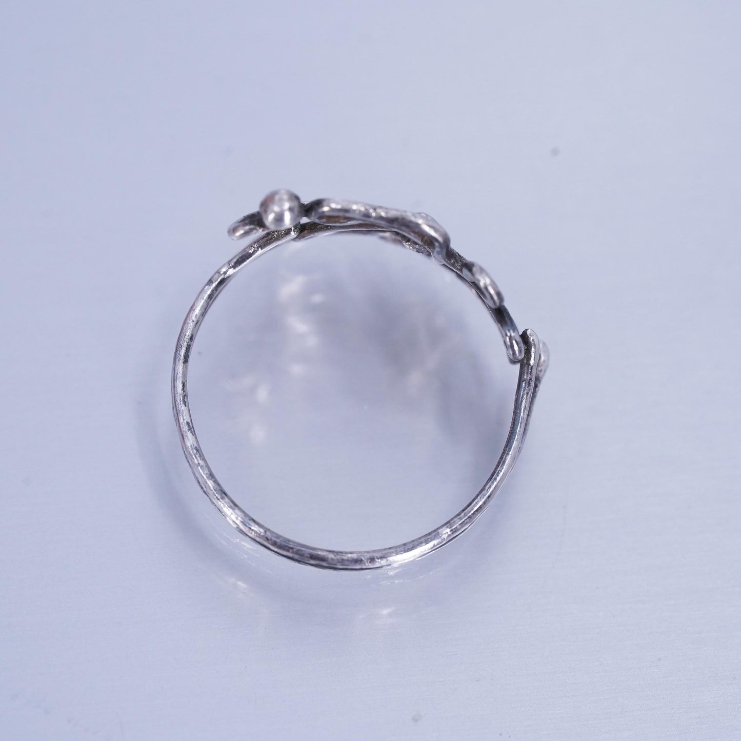 Size 10, vintage Sterling 925 silver handmade ring, wired band