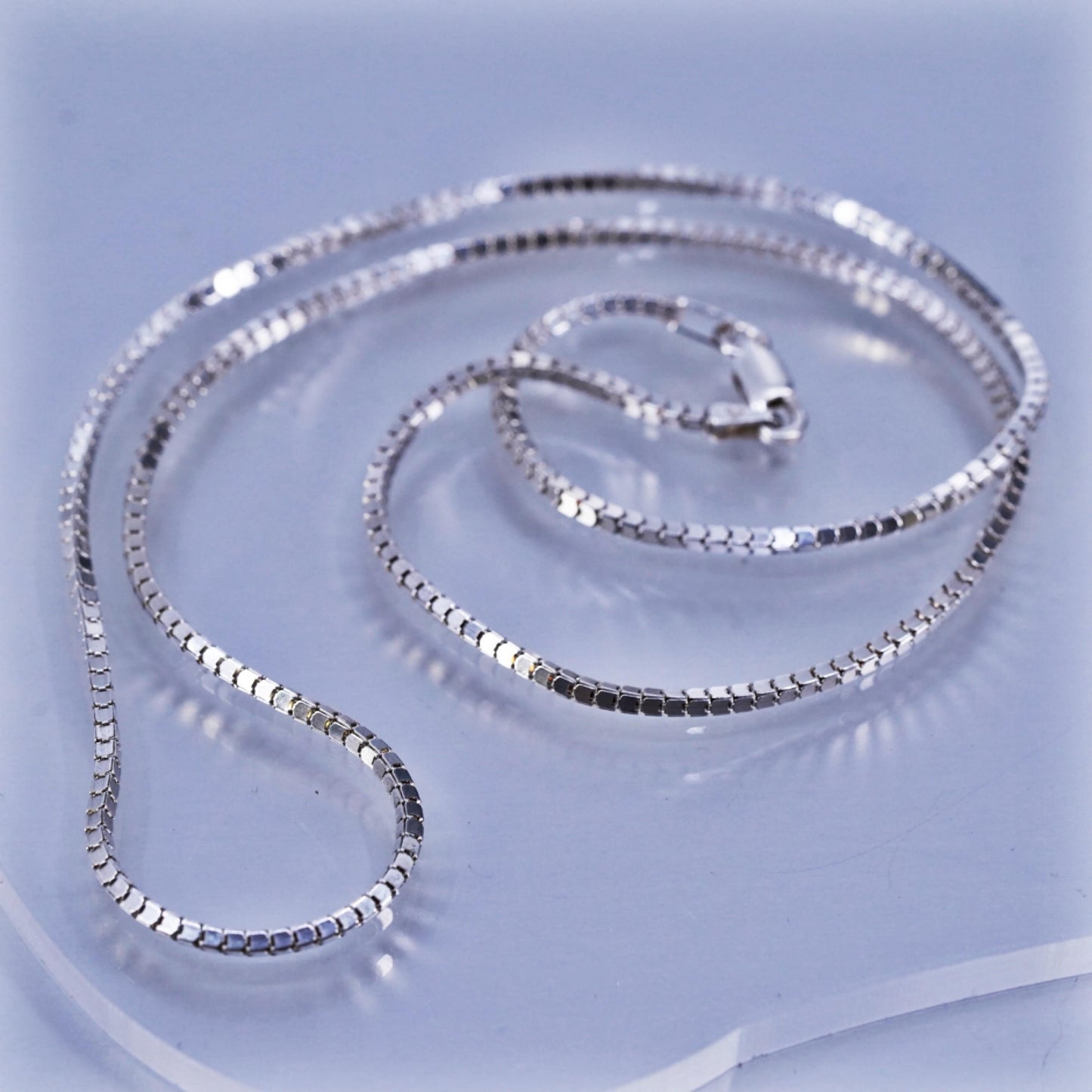 20” 2mm, vintage Italian Sterling 925 silver handmade box chain necklace