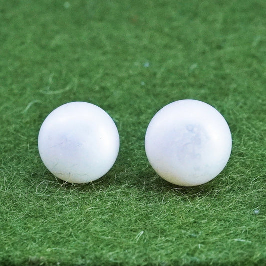 Vintage sterling silver earrings, 925 studs with white pearl