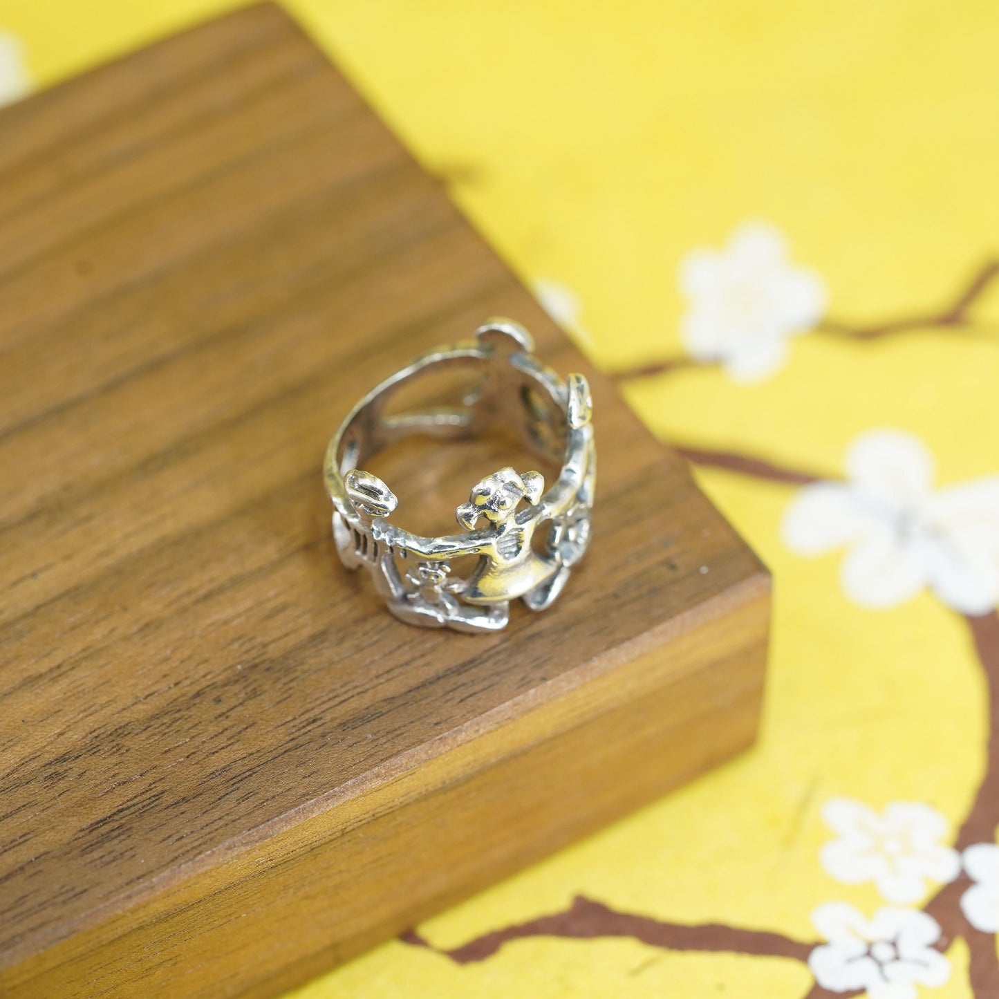 size 5.25, vintage Sterling silver handmade ring, 925 children friendship band