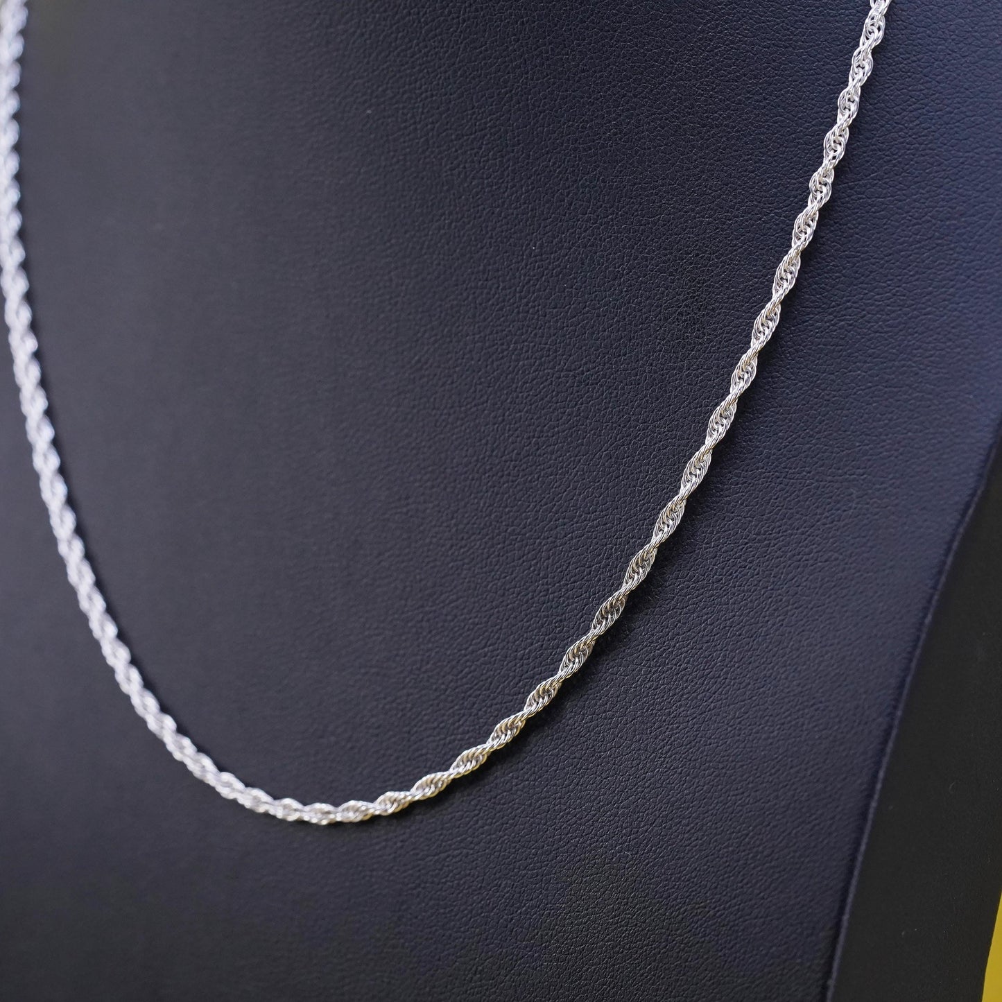 18", vintage IBB Sterling silver necklace, Italian 925 Singapore rope chain