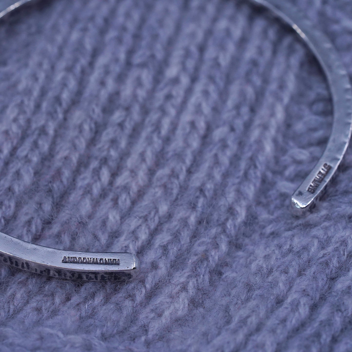7", Native American sterling silver bracelet, 925 hammered stackable cuff