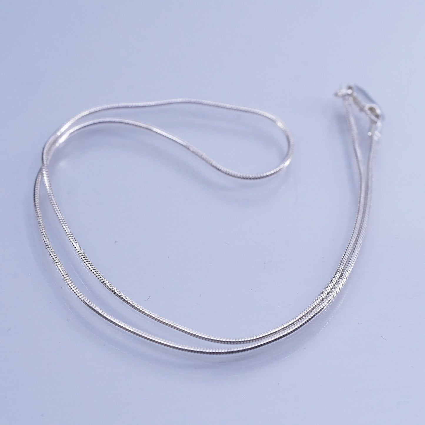 16” 1mm, vintage Sterling 925 silver square snake chain necklace