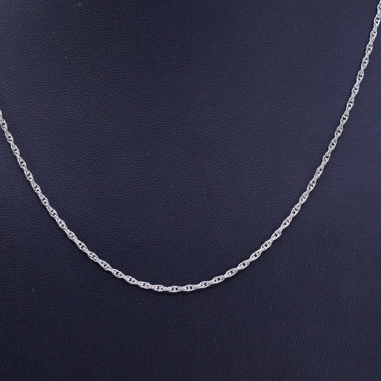 20” 2mm, vintage Italy Sterling 925 silver Singapore rope chain necklace