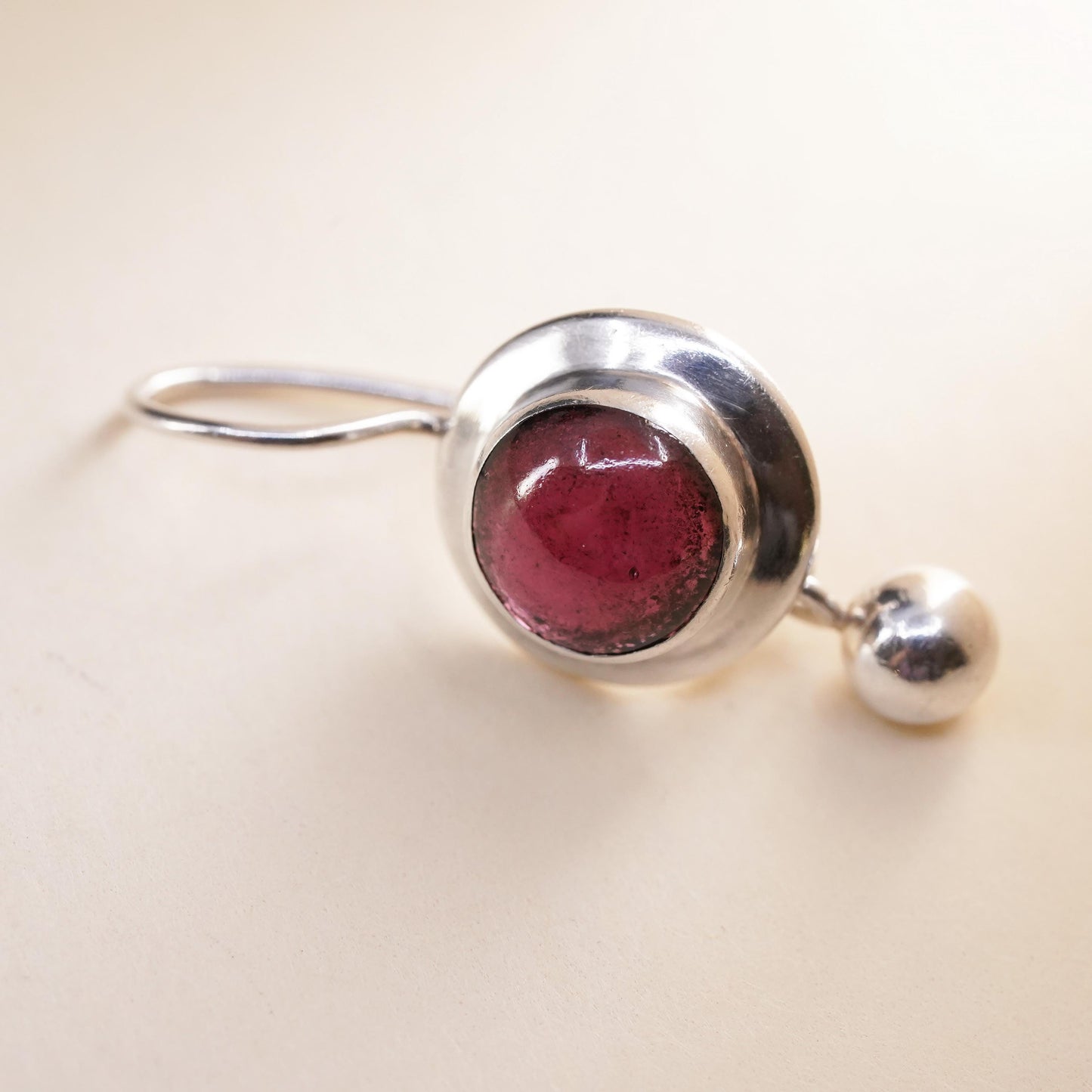 vtg Silpada Sterling 925 Silver Garnet Bead Ball Dangle W0251 single earring