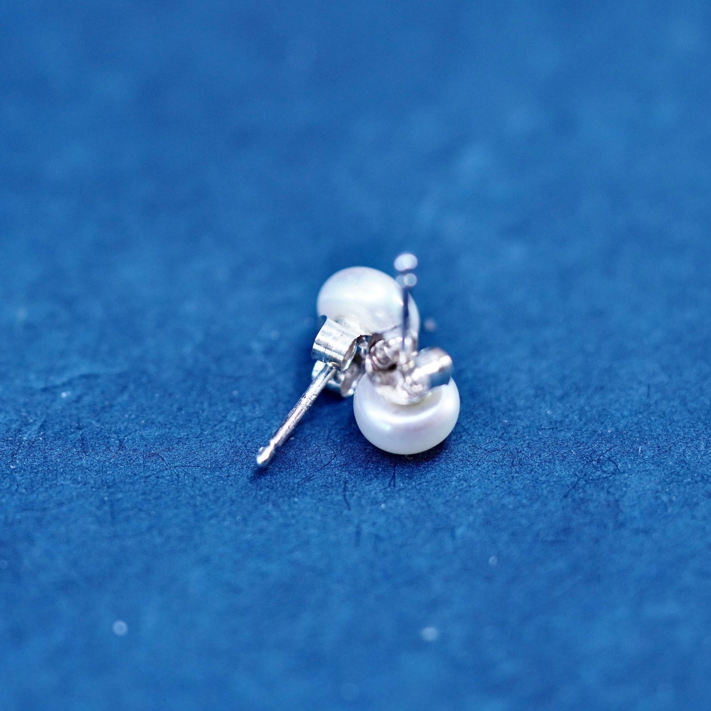 5mm, Sterling 925 silver with freshwater pearl studs earrings