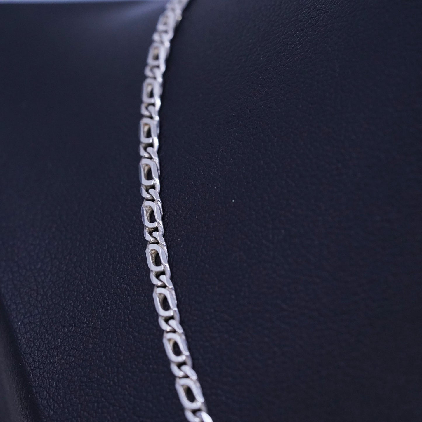 18” 3mm, vintage Italian Sterling 925 silver twisted curb chain necklace