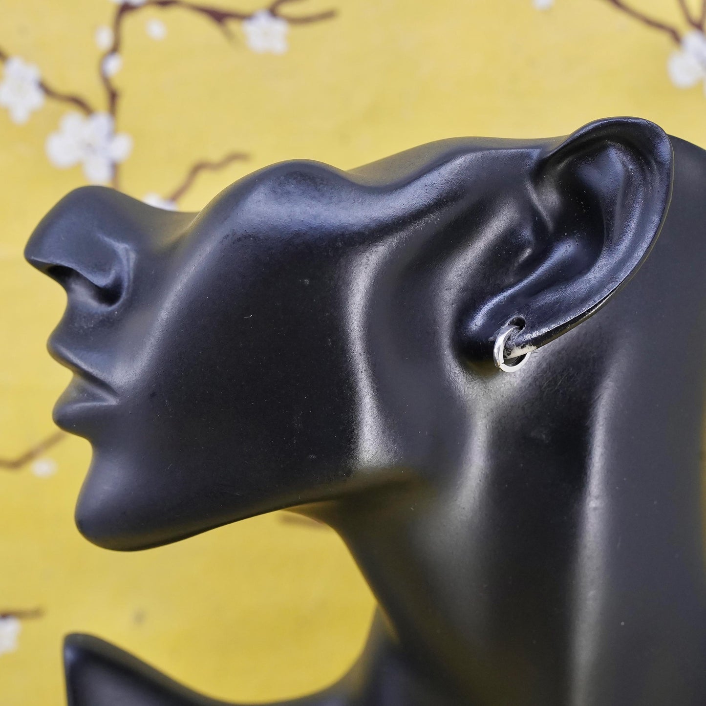 10mm, Vintage Sterling 925 silver handmade earrings, 925 hoops