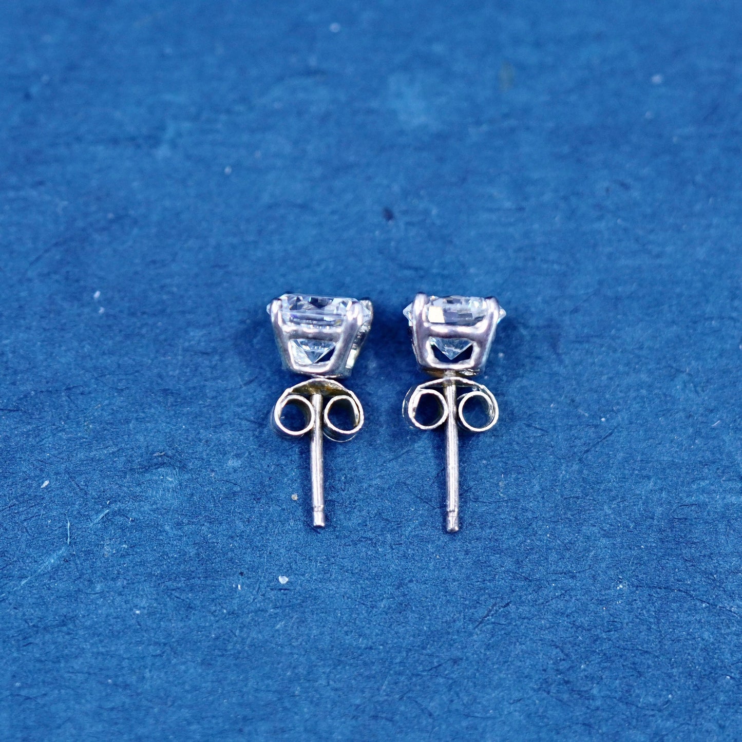 7mm, Sterling silver handmade earrings, 925 cz studs