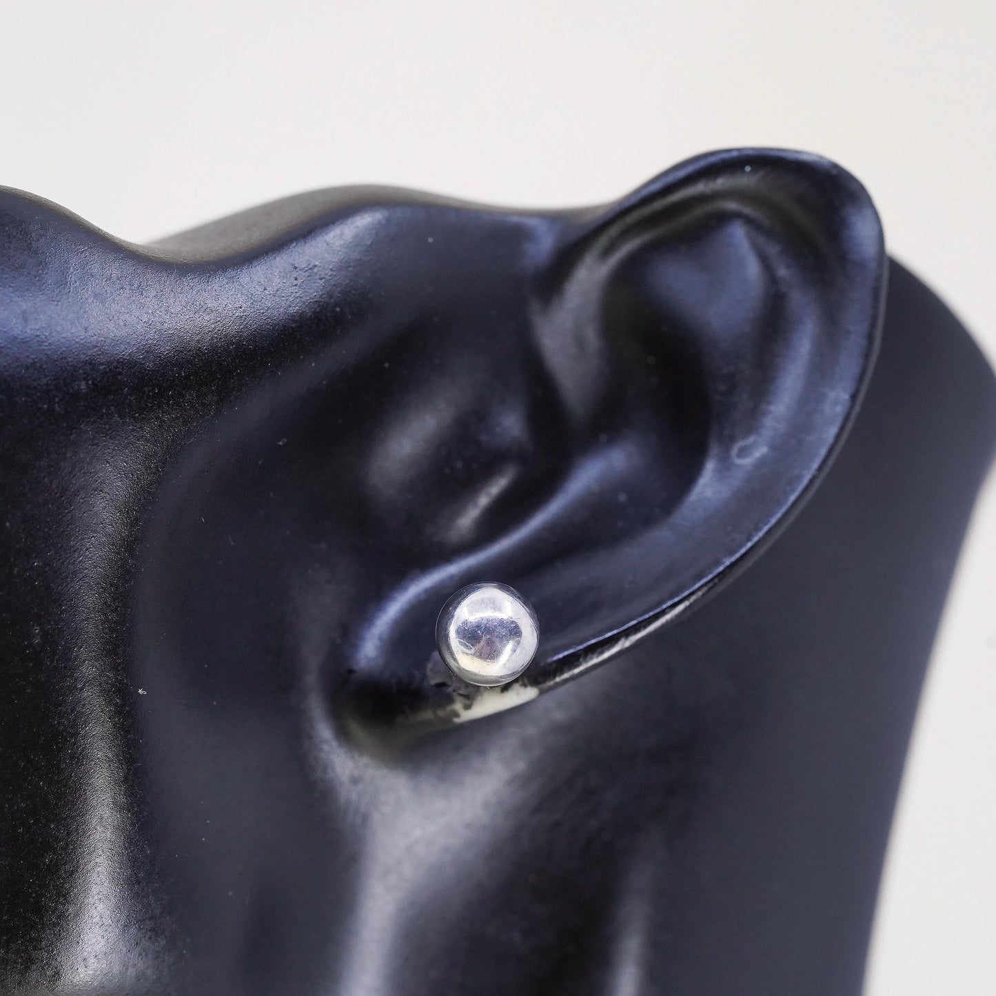 8mm, Vintage sterling silver sphere studs, handmade 925 earrings