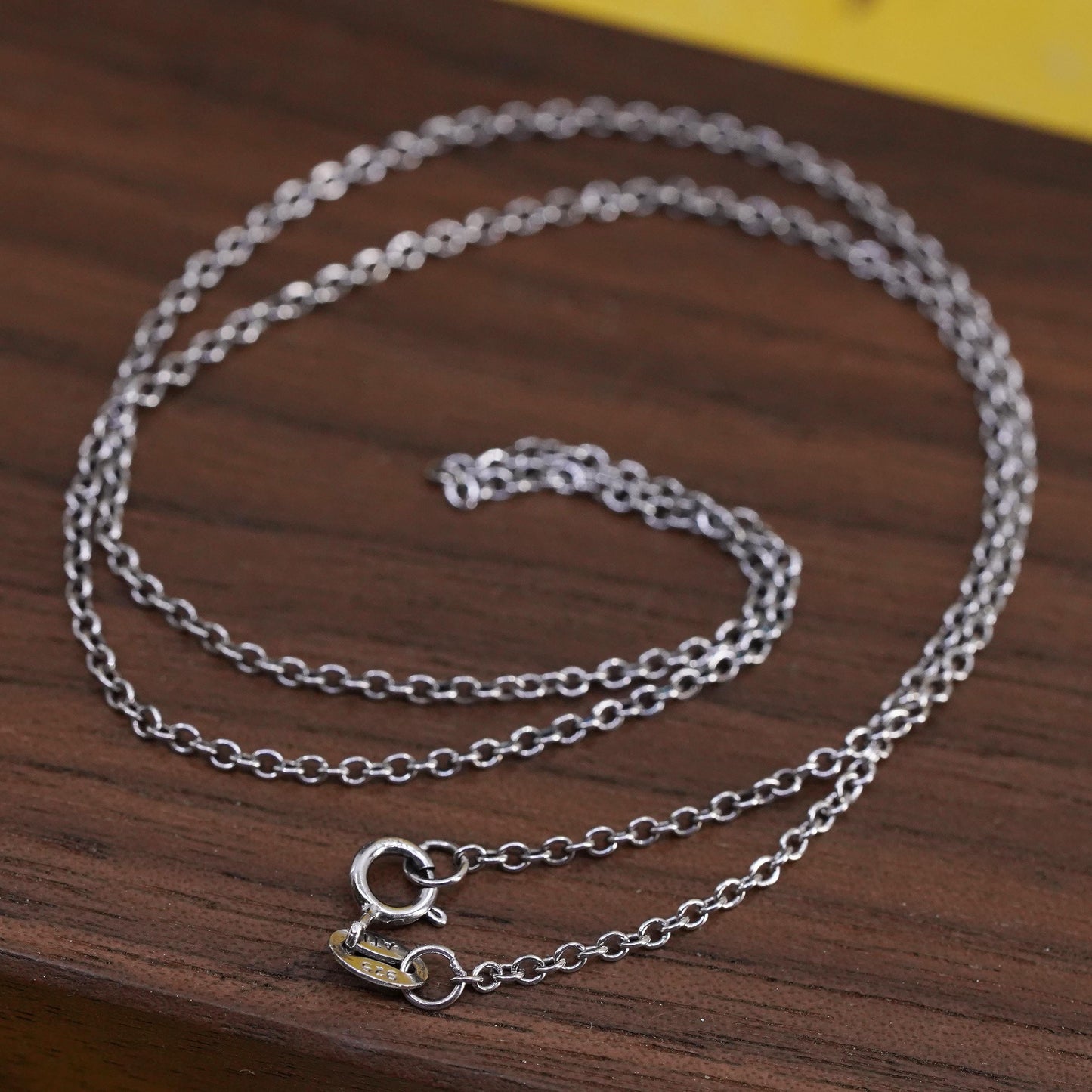 16” 1.6mm, vintage Sterling silver necklace, 925 circle chain