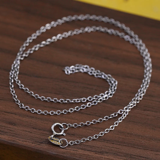 16” 1.6mm, vintage Sterling silver necklace, 925 circle chain