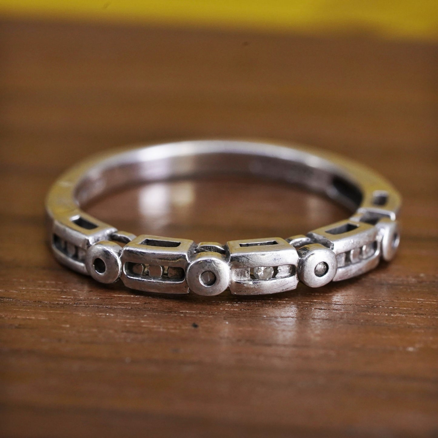 Size 7.25, vintage Sterling silver handmade ring, 925 filigree band